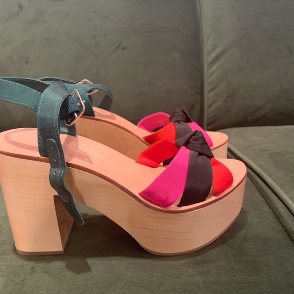 LOEFFLOR RANDALL colorblock platform sandals - Picture 2 of 6